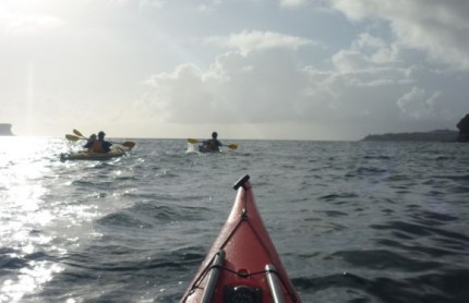 Team Fat Paddler passing Grotto Point and heading for Middle Head Team Fat Paddler passing Grotto Point and heading for Middle Head