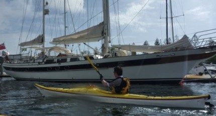 Sacha passing some slightly bigger boats