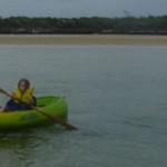 And she's off.... but not far from Daddy's reach