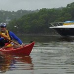 Trialling the paddles on Sydney Harbour