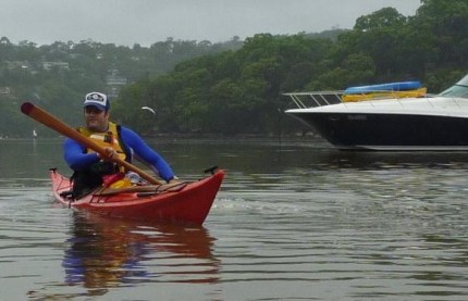 Trialling the paddles on Sydney Harbour