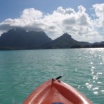 The view from Mark's kayak at Bora Bora