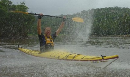 Alan's first run through the waterfall