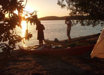 Sunset over lakeside camp spot, Myall Lakes (Img credit: Owen Walton)