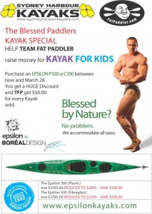 Sydney Harbour Kayaks getting behind TFP and Kayak for Kids