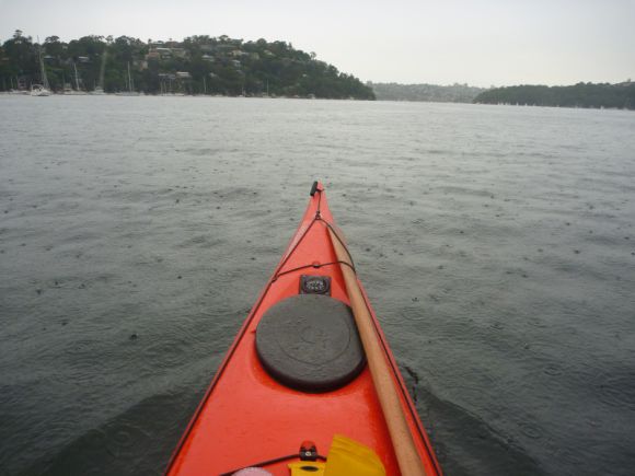 Paddling Sydney's Middle Harbour in the rain. Still beautiful!