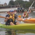 FP with a Mitchell Greenland Paddle. On rescue duty!