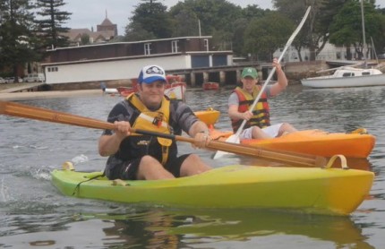 FP with a Mitchell Greenland Paddle. On rescue duty!