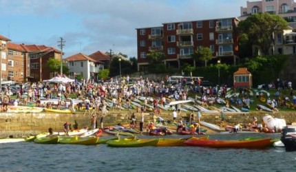 Boat launch zone PACKED with hundreds of paddlers Boat launch zone PACKED with hundreds of paddlers