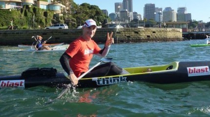 Blast Paddling supremo Dez on his black rocket getting ready to start