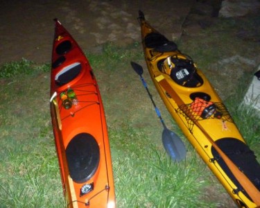 Boats in the darkness, banks of the Hawkesbury River