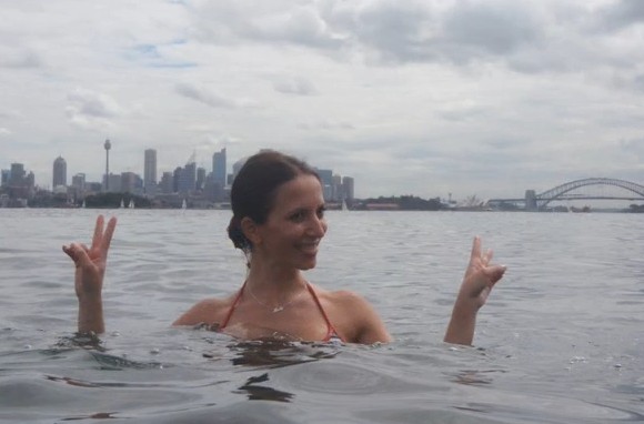 Meli enjoying a swim off Shark Island