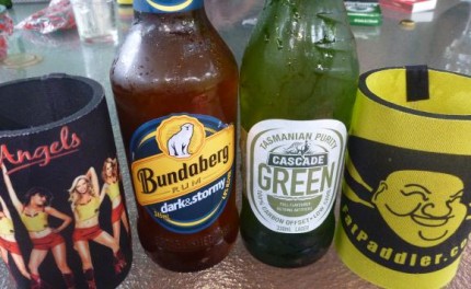The FP cocktail - Bundy Rum & Ginger Beer, washed down with Cascade Green Carbon-Offset beer!