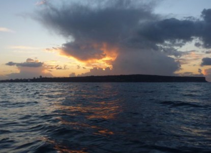 The sky is on fire over North Head