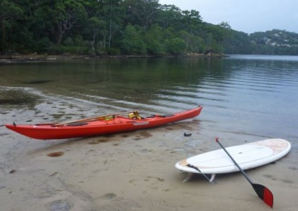 Two very different paddle craft sharing the water - Valley Aquanaut and SUP