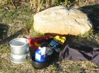 Coffee kit - a necessity when there's no coffee boat around!