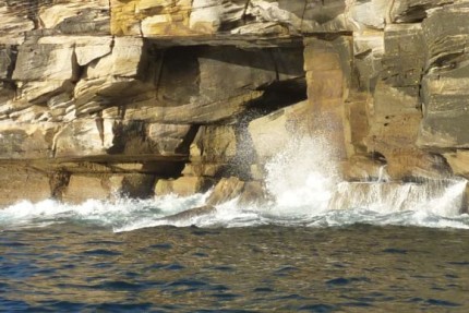 Froth and bubbles along the Middle Head cliffs