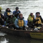 Our Aussie paddlers in their voyager canoe