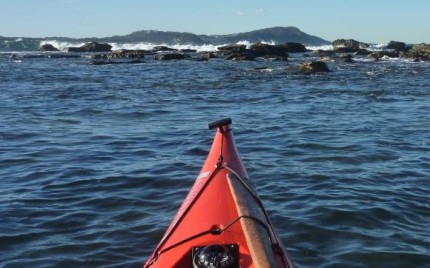 Paddling out to the breakwater at Terrigal's southern headland