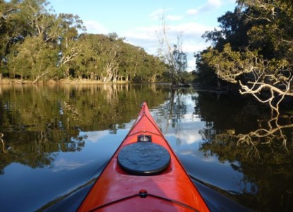 The serenity of Lake Avoca... rudely interrupted by a fat bloke in a boat!