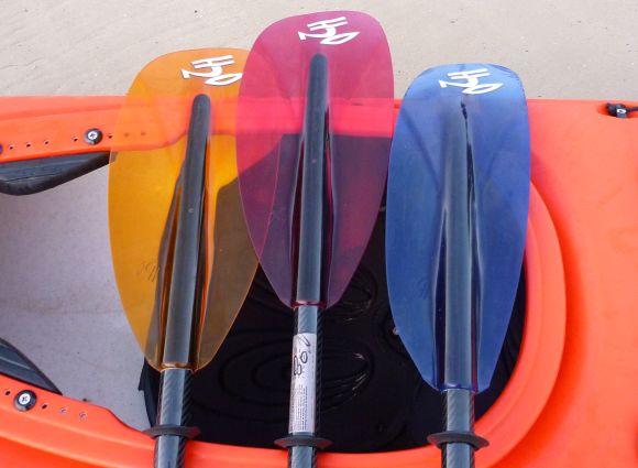 Three great looking Crystal-X paddles from H2O Performance Paddles