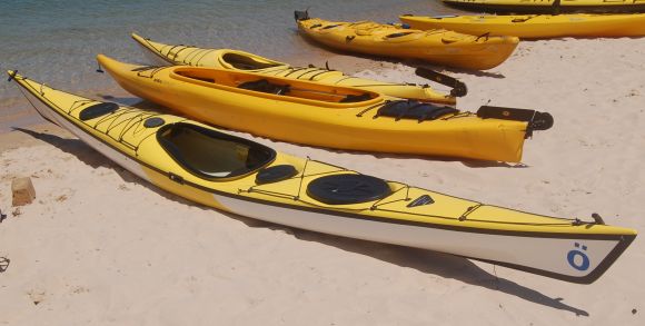 The Vaag down on the beach. Welcome to Sydney, little Canadian kayak!