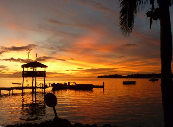 Skies on fire - sunset, Yanuca Island, Fiji. (Images: Panasonic Lumix FT10)