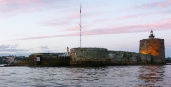 Fort Denison, formerly Pinchgut Island (prison). The tower was built as defence against Russian warships