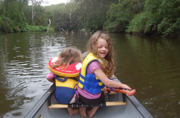 Kids in a canoe in the Great Outdoors - how could they not have fun?