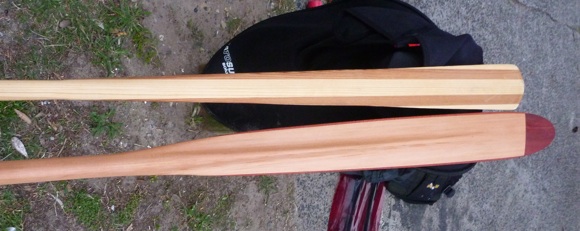 The Elver Aleut Paddle (below) compared next to a Joe O'Blenis GP (above)