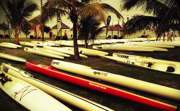 Lots and lots of skis at Tamassa, Bel Ombre... and of course FPs red Stellar SR