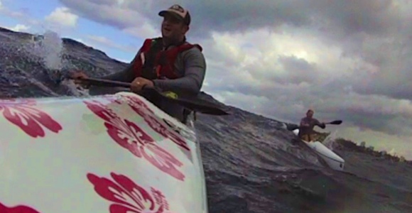 FP and Malcolm shooting the southerly winds from Shelley Beach heading north