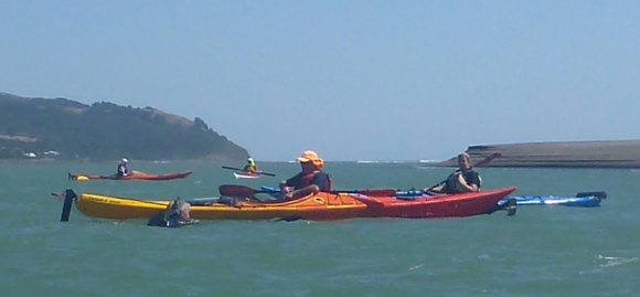 Rescue training inside the entrance to Raglan Habour