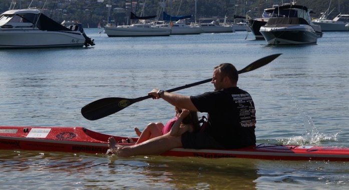 Fun times on the surfski for daddies and daughters