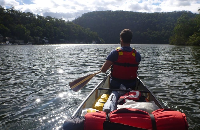 A canoe trip through the hills near Sydney