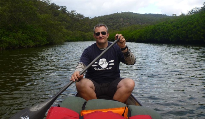 FP loving the canoe trip into the wilderness