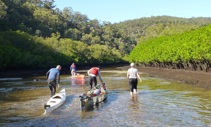 The tough paddle back to base...