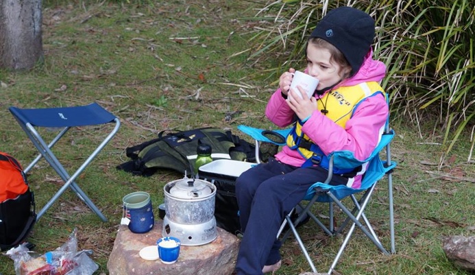 Toasted banana bread and hot chocolate - yum!