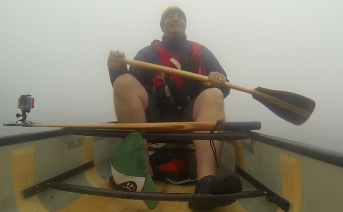 FP enjoying canoeing through the fog