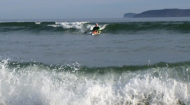Testing the Hayden Fat Boy in a little 1 foot surf
