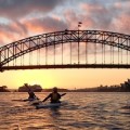 Sydney Harbour dawn as Team Fat Paddler set-off for Manly