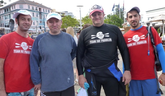 Two thirds of Team Fat Paddler at the end. Three of us had stayed dry - haha!
