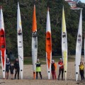 Blast paddlers pose for the stern to nose surfski shot